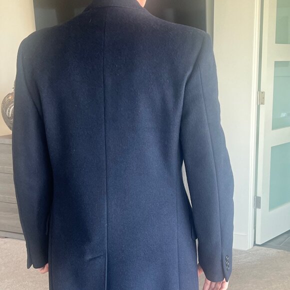 Vintage Men's San Remo Long Dress Coat, Navy, 38R - Picture 3 of 11